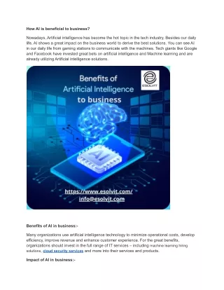 How AI is beneficial to business? | Best Artificial intelligence solutions