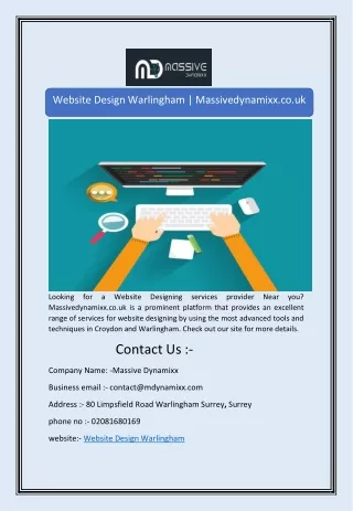 Website Design Warlingham | Massivedynamixx.co.uk