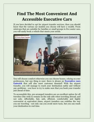 find the most convenient and accessible executive