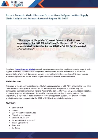 precast concrete market revenue drivers growth