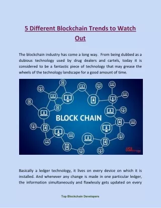 5 different blockchain trends to watch out