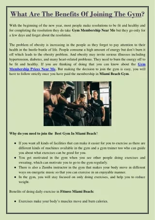 what are the benefits of joining the gym