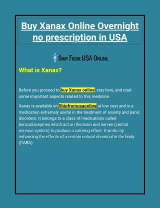 Buy Xanax Online Overnight no prescription in USA