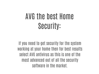 AVG the best Home Security: