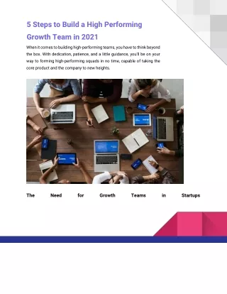 5 steps to build a high performing growth team