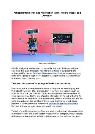 artificial intelligence and automation