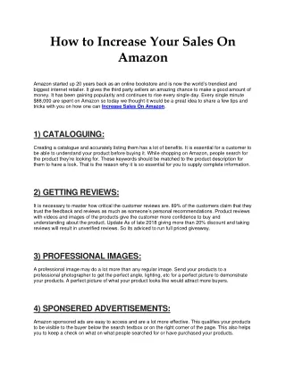how to increase your sales on amazon amazon
