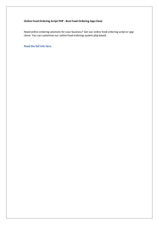 online food ordering script php best food