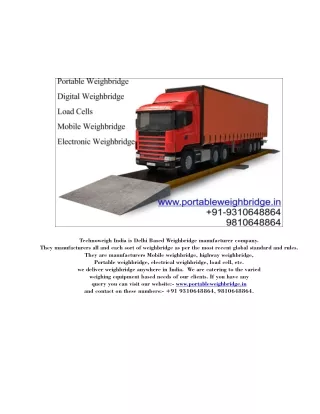Portable Weighbridge manufacturers