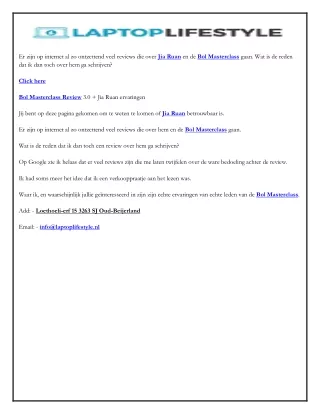 er zijn op internet al zo ontzettend veel reviews