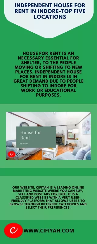Independent house for rent in Indore-Top five locations