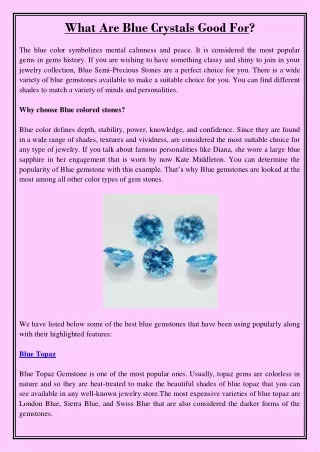 what are blue crystals good for