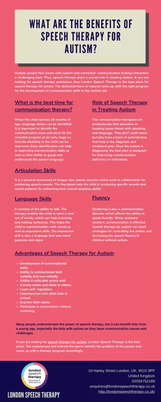 What are the Benefits of Speech Therapy for Autism?