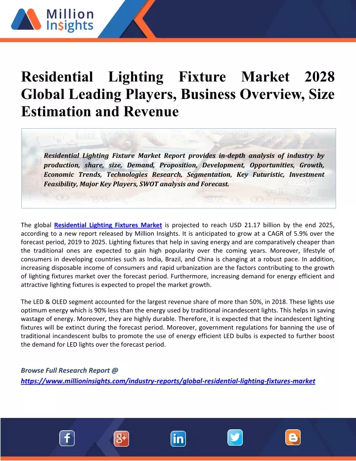 residential lighting fixture market 2028 global