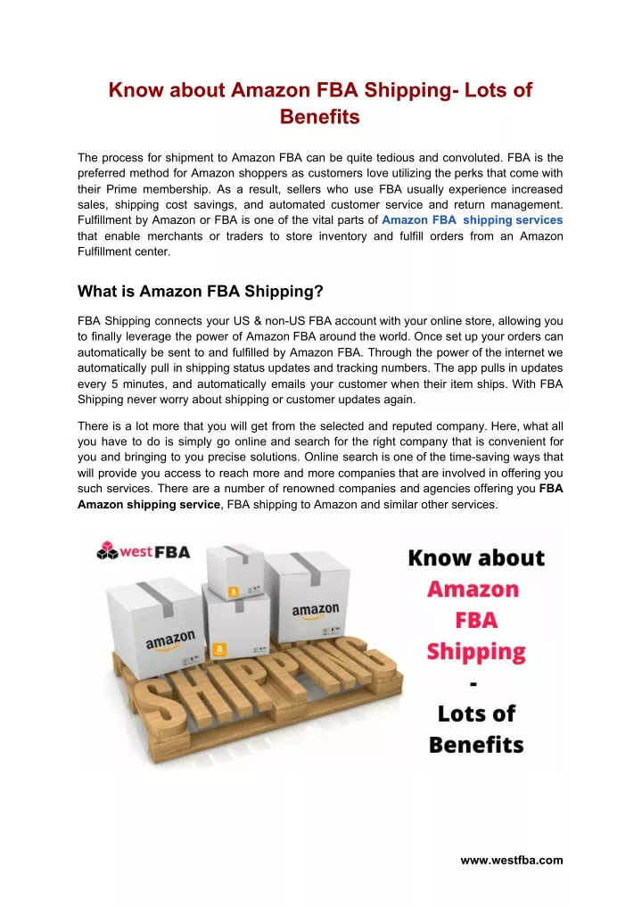 know about amazon fba shipping lots of benefits
