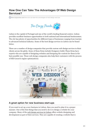 how one can take the advantages of web design