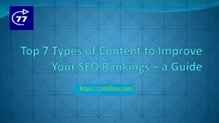 top 7 types of content to improve your seo rankings a guide