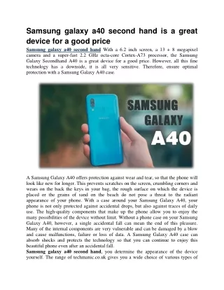 samsung galaxy a40 second hand is a great device