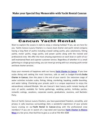 Yacht Charter in Cancun