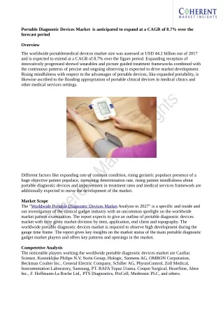 portable diagnostic devices market is anticipated