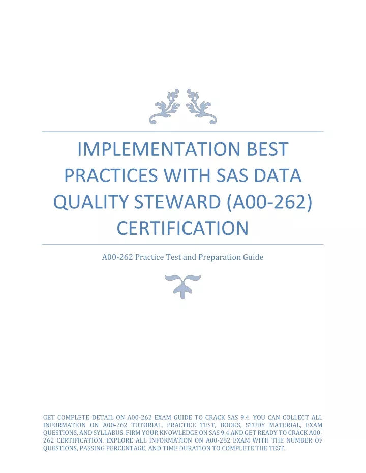 implementation best practices with sas data