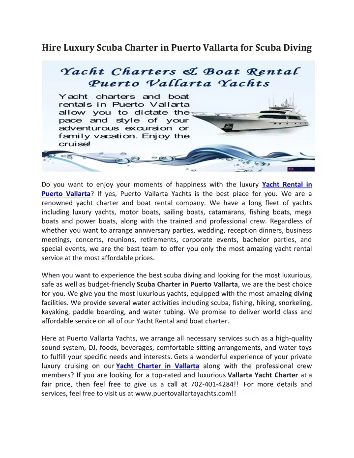 hire luxury scuba charter in puerto vallarta