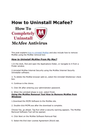How to Uninstall Mcafee?