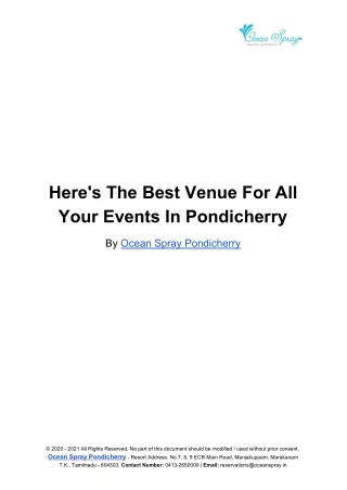 here s the best venue for all your events