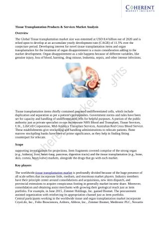 tissue transplantation products services market