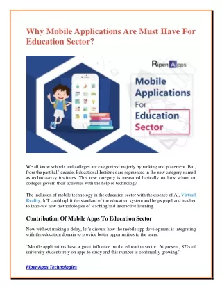 why mobile applications are must have