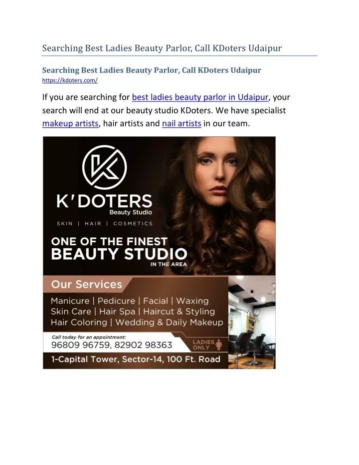 searching best ladies beauty parlor call kdoters
