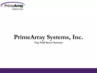 PrimeArray Systems, Inc. - Top NAS Server Systems