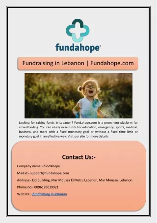 Fundraising in Lebanon | Fundahope.com