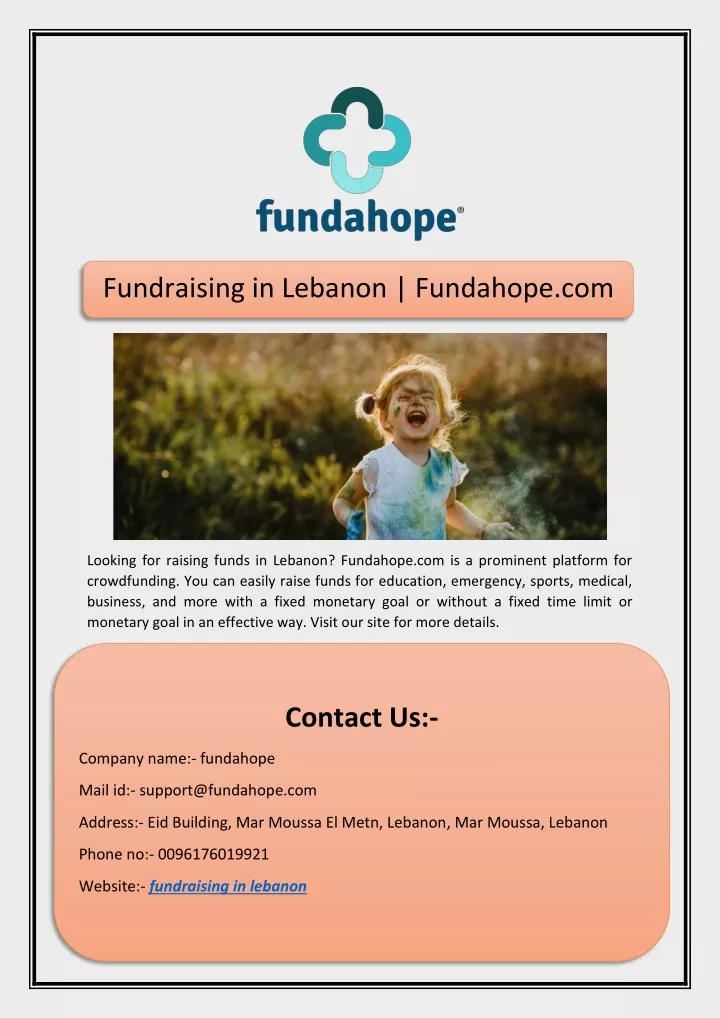 fundraising in lebanon fundahope com