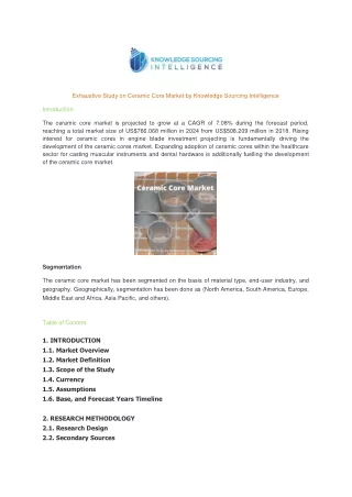 exhaustive study on ceramic core market