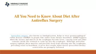all you need to know about diet after antireflux surgery