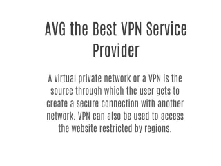 AVG the Best VPN Service Provider
