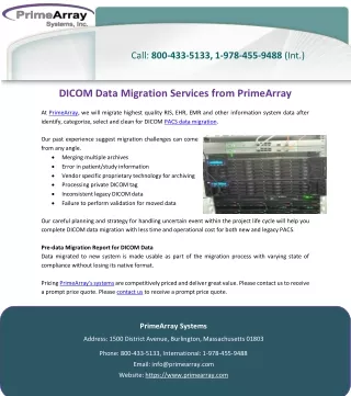 DICOM Data Migration Services from PrimeArray