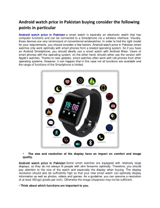 android watch price in pakistan buying consider