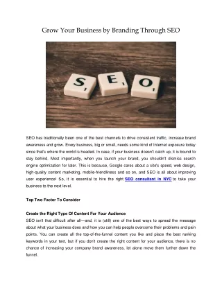 Grow Your Business by Branding Through SEO