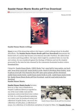saadat hasan manto books pdf free download
