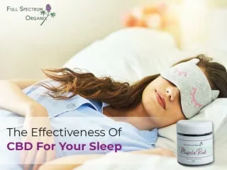 The Effectiveness Of CBD For Your Sleep