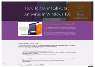 uninstall avast antivirus in windows