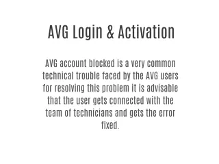 AVG Login & Activation
