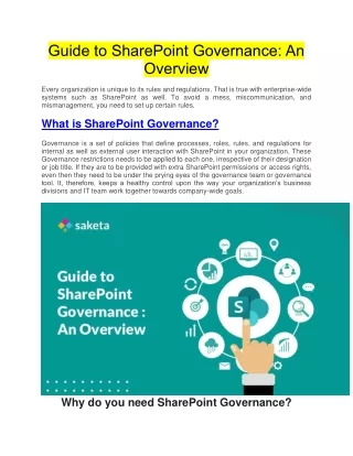 guide to sharepoint governance an overview