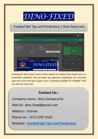 football bet tips and predictions dino fixed com