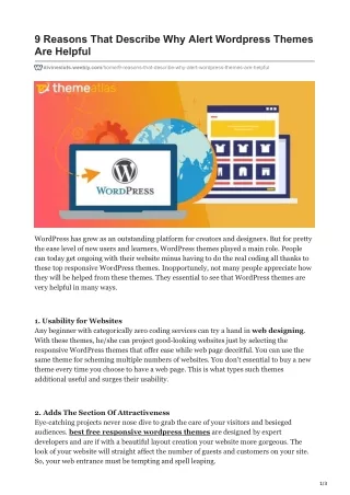 9 reasons that describe why alert wordpress