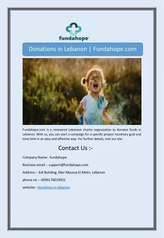 donations in lebanon fundahope com