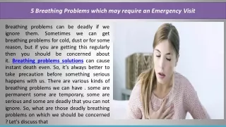 5 Breathing Problems which may require an Emergency Visit