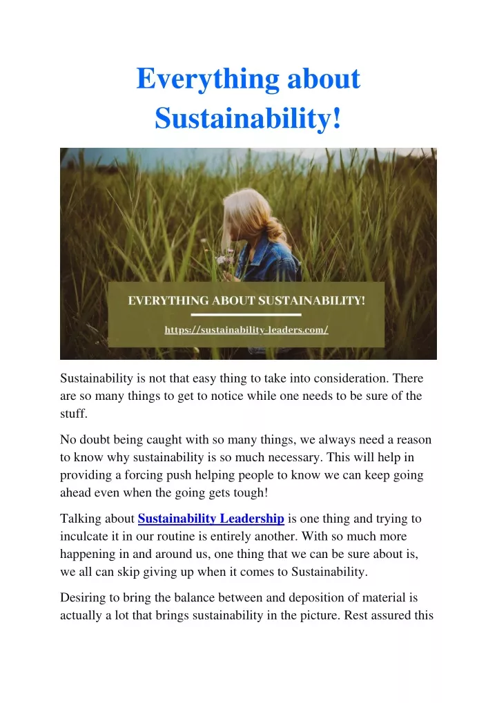 everything about sustainability